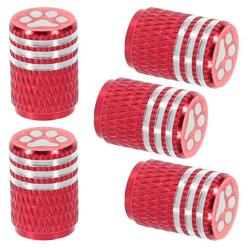 25Ud Tapas De Válvula De Neumático En Aluminio Rojo 2