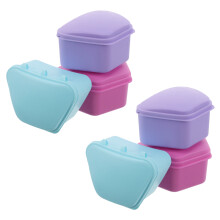 6Ud Caja Para Dentaduras Plástico Resistente Uso Doméstico