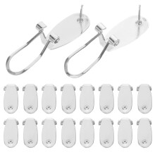 40Ud Accesorios Ovalados Cobre Plata Para Creación De Pendientes