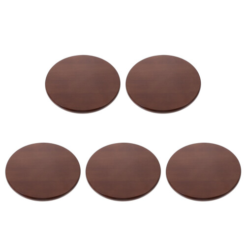 5Ud Accesorio Taburete Asiento Redondo Madera Color Marrón 2