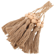 48Ud Adornos Colgantes Rústicos Con Borlas Y De Madera Khaki