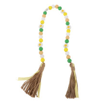 5Ud Guirnalda De Bolas De Madera Con Tassel Para Decoración Festiva