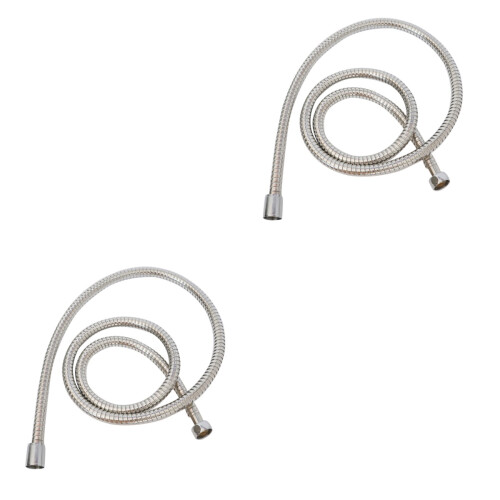 2Ud Manguera De Ducha Flexible Acero Inoxidable Plateada Resistente 2