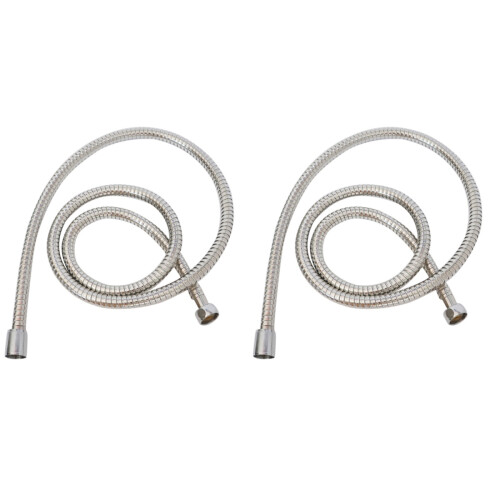 2Ud Manguera De Ducha Flexible Acero Inoxidable Plateada Resistente 1