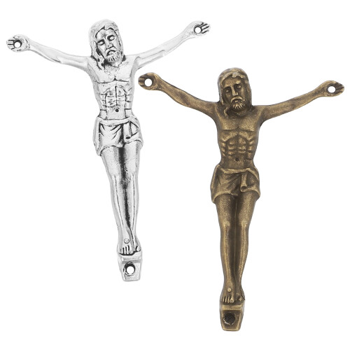 2 Pièces Pendentif Croix 5,2 Cm Alliage Massif Pour Collier