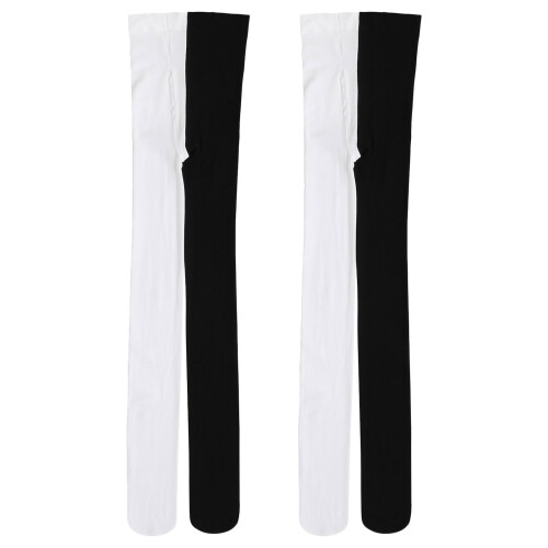 2Pièces Collants Opaques Taille Noir Pour Costume