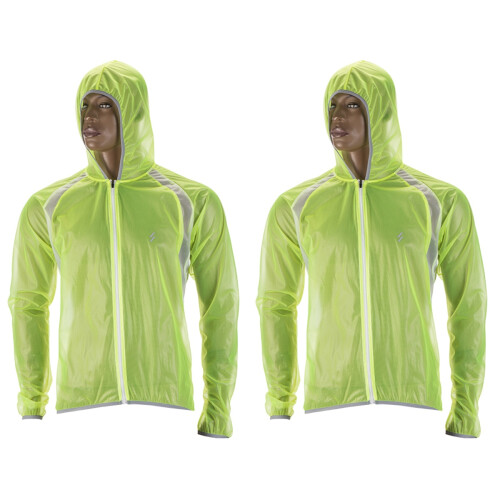 2Pièces Manteau Cyclisme Vert Réfléchissant Et Portable 1