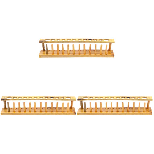 3Pièces Porte-Tubes En Bois 12 Emplacements Support Clair 1