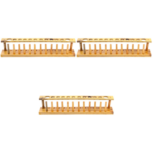 3Pièces Porte-Tubes En Bois 12 Emplacements Support Clair 2