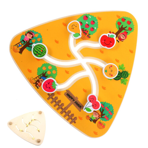 2Pz Tavola Labirinto Legno Gioco Creativo Bambini