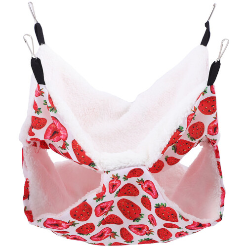 3Pcs Red Hamster Cage Hammock Soft Cotton Warm Small Pet Rest 2