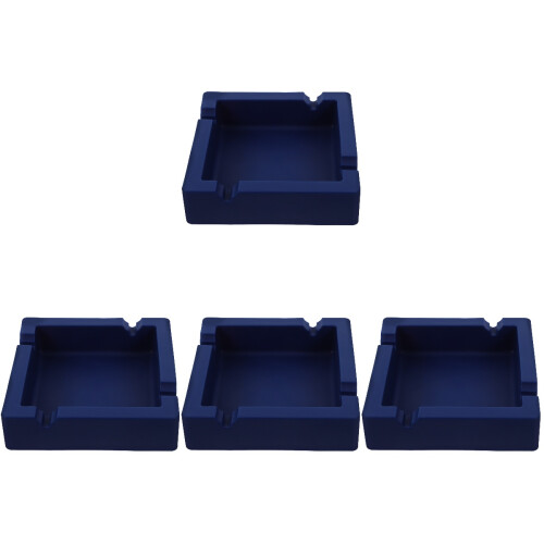 4Pcs Reusable Silicone Ashtray Blue for Indoor Smoking Ash Tray 2