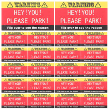 100Pcs Multi Color Paper Creative Parking Warning Cards for Road Use