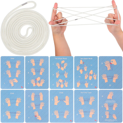 2Set Gioco Stringhe Beige in Corda Naturale Per E Bambini