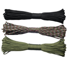 5Pz Corda Paracord Nera Alta Tenacità in Poliestere Per Uso Esterno