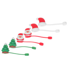 18Pz Decorativi Natale Silicone Cannucce Assortiti Protezione