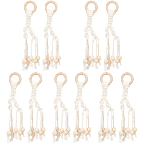 10Pz Banane Macramè in Cotone Beige, Organizer Frutta Casa 1