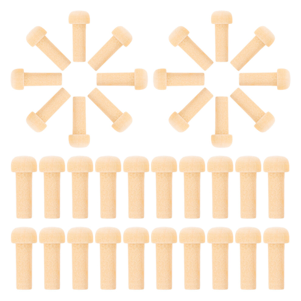200Szt Drewniane KołKi Ozdobne Grzybki Do ProjektóW Dekoracyjnych-image