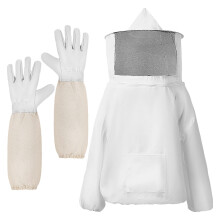 2Conjuntos Roupa Apicultor Completa Branca Com Luvas E Véu Ventilado