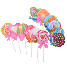 9Conjuntos Itens Decoração Bolo Candyland Festa Multicolorida
