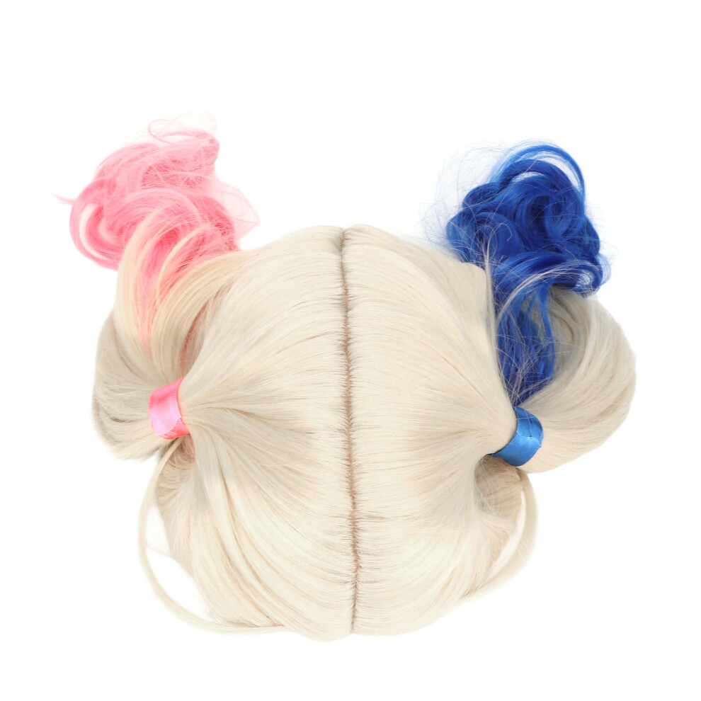 Unisex Women Double Ponytail Wig, Long Curly, Adjustable Size, High Temp Fiber
