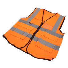 Sicherheitsreflektorweste mit mehreren Taschen, wasserdicht, hohe Sichtbarkeit, orange