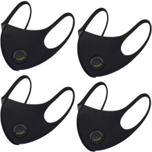 Face Mask with Air Valve, Anti Dust Reusable Protective Cover for Daily Commute and Outdoor Use, Breathable Fabric Design with Replaceable Exhaler for