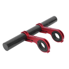 Bicycle Accessories Handlebar Extender, Carbon Fiber Lightweight Shockproof Clamp for Bike Light, Speedometer, Bell or Phone Clips, Stable Fixing Forc