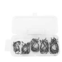 Angling Essentials, Reusable Plastic Box Storage, 50 PCS Various Size Fishing Hooks, Flat Hook Body for Enhanced Strength and Grip