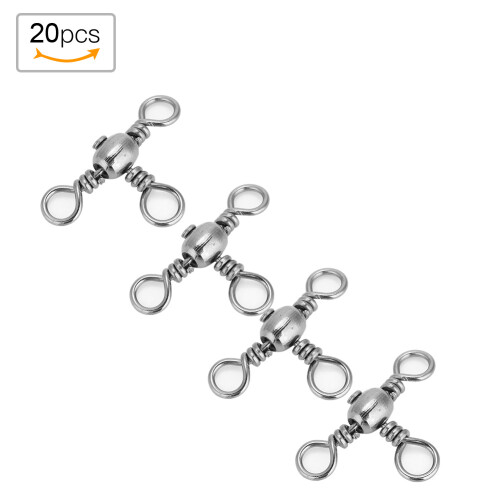 Giradores de pesca flexíveis e giratórios, conector de excelente material para água salgada e doce com trava de encaixe eficaz e conexão rápida, 1