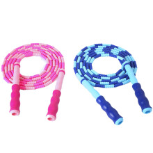 Corda de pular macia com contas para exercícios, corda de pular que não embola com núcleo de nylon durável para homens, mulheres e crianças,