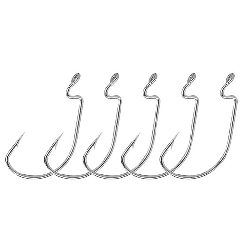 Fishing Hooks, Offset Shank Worm Hooks With Extra Wide Gap, Chemically Sharpened Needle Points For Unmatched Precision, High-Carbon Steel Construction 2