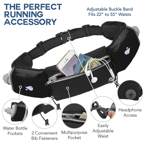 Multi-function Hydration Running Pack, Waterproof Material Adjustable Running Belt With Reflective Strip, Hydration on the Go For Running, Hiking, Cyc 2