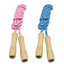 Cotton Jump Rope For Young Jumpers, Ergonomic Design Wooden Handle Adjustable Length Promotes Gross Motor Skills Ideal Gift For Birthday, Christmas, E