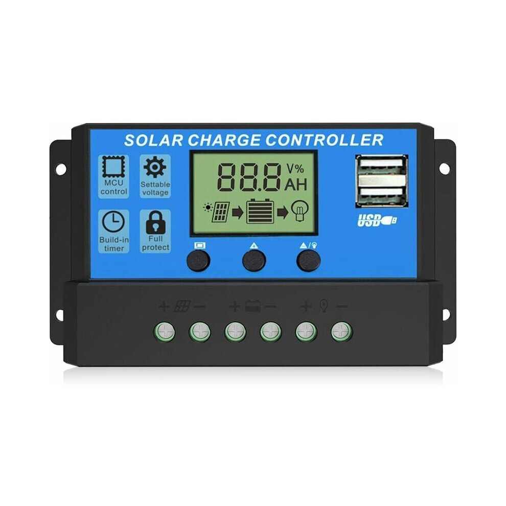 Solar Charge Controller, Industrial-Grade Chip For Robust Performance, Adjustable Lcd Display Enabling Customizable Settings, Dual Usb Port For 9173940442658
