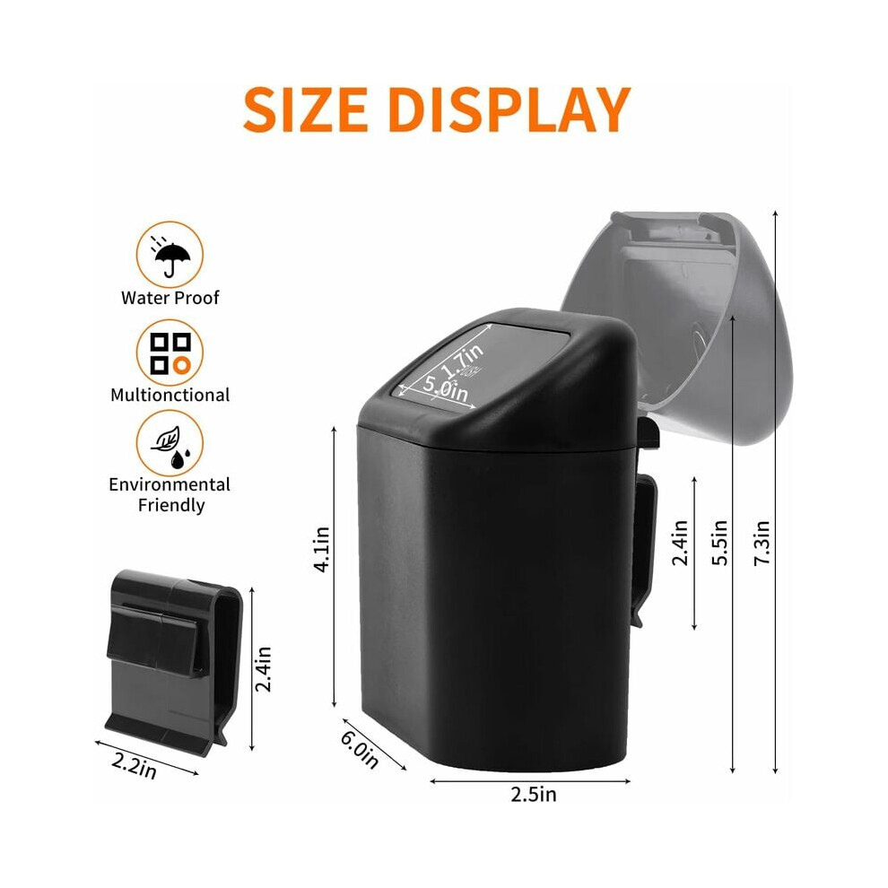 Mini Car Trash Bin, Space-Saving Design Odor-Sealing Lid For Universal Use In Car Home Office (Black) Black 9169997240026