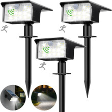Projecteurs solaires de nuit, étanches IP65, projecteur ultra-lumineux à 360, piquet extensible pour jardin, conception écoénergétique (blanc