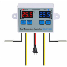 Thermostat-Steuerschalter für Klimaanlagen, programmierbare Heizung/Kühlung mit großem Temperaturmessbereich und Edelstahl