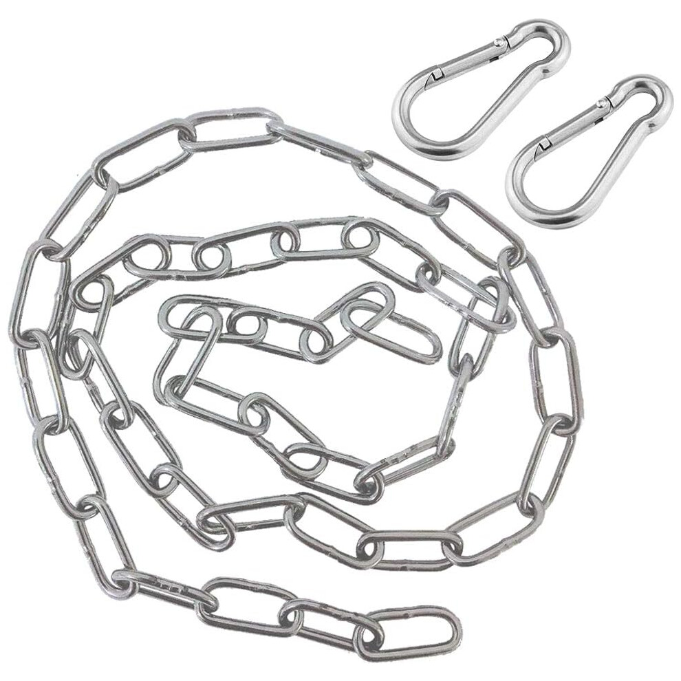 Weather-Resistant Gate Chain Lock, High Load Capacity Hanging Chain With Carabiners For Hanging Chairs, Hammocks, And More, Easy To Use For Indoor 9405630963328