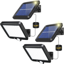 Lampe solaire d'extérieur avec panneau solaire divisé, détecteur de mouvement pour une sécurité renforcée, étanche IP65