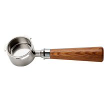 Portafiltru de cafea cu design fără fund, coș filtru de 51 mm pentru Delonghi EC680EC685, mâner masiv din lemn, instrument de espresso din aliaj