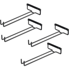 Stemware Holder for Under Cabinet, Durable and Dependable Wine Glass Rack, Easy to Clean Thick Iron Construction for Kitchen Decor (4PCS)