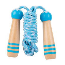Skip To Joy: Kids' Adjustable Wooden Handle Cotton Jump Rope For Fitness & Outdoor Exercise
