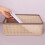Plastic Storage Basket for Home Organization, Weave Storage Organizer with Sturdy Plastic Body and Wicker Design, Stackable Design Space-Saving 4