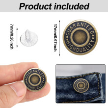 Boutons métalliques instantanés : réutilisables et ajustables pour pantalons et vestes, tournevis inclus pour une installation sans couture, en
