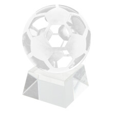 2Ud Adorno De Fútbol En Cristal Claro Con Base Estable