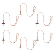 6Ud Collar Colgante Cruz De Madera Accesorio Religioso Unisex Marrón