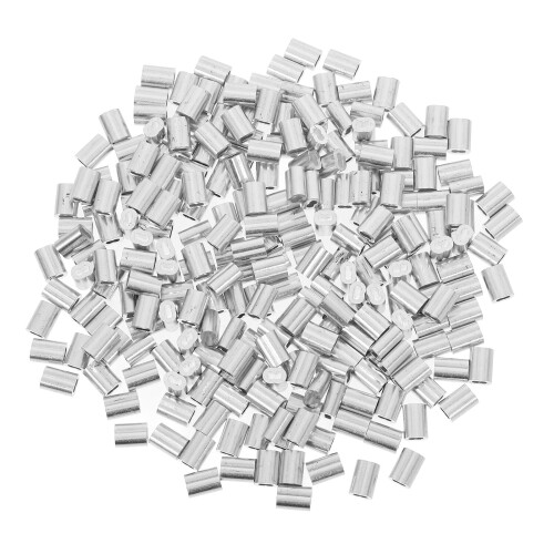 500Ud De Crimpado De Aluminio Para Cuerda Cable Plata