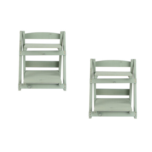 2Ud Organizador Verde De Madera Para Macetas Y 2