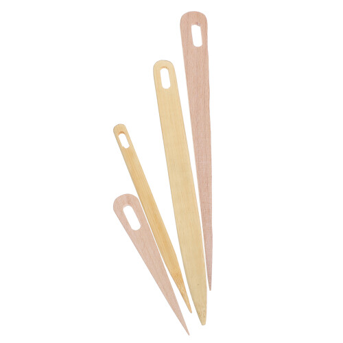 12Ud Agujas De Tejer De Madera Y Bambú, Ergonómicas Para Bricolaje 1
